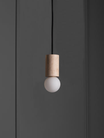 Wood Cylinder Pendant 04"