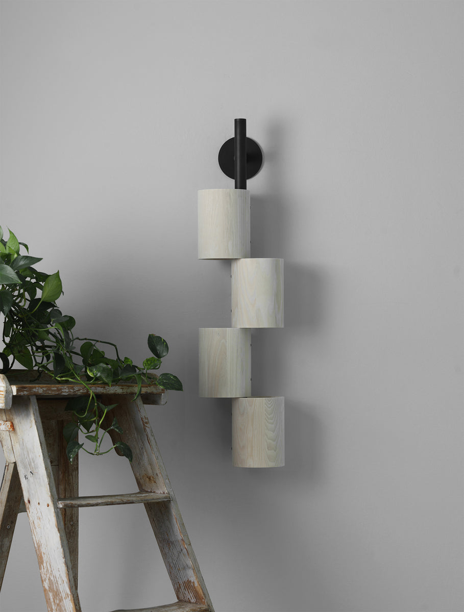 Wood Totem Sconce