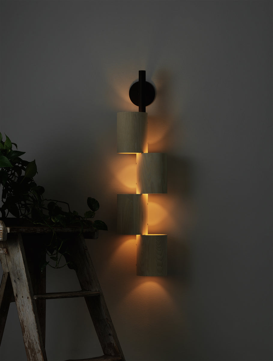 Wood Totem Sconce
